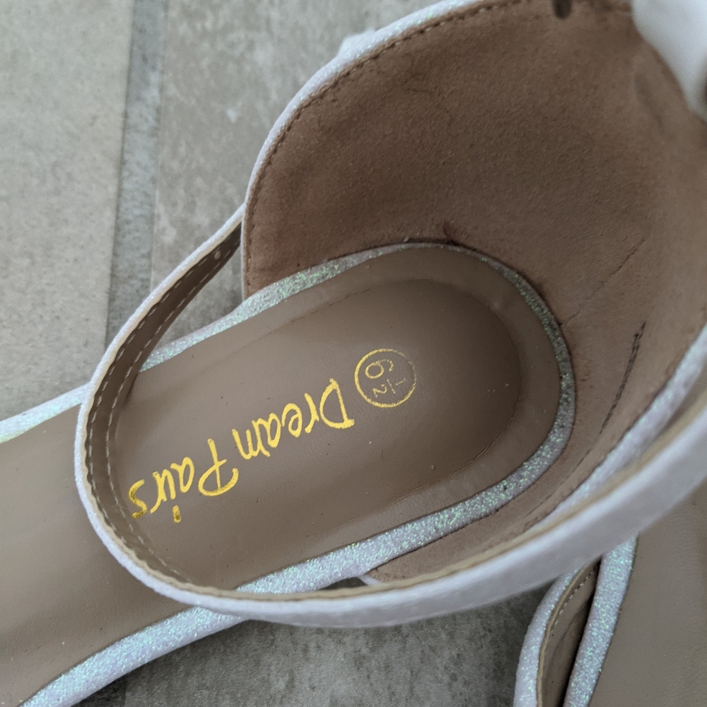 White Sparkly Pointed Toe Flats - image 3